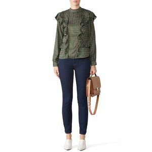 Scotch & Soda green ruffle blouse size s